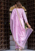 Load image into Gallery viewer, Lavender Silk Readymade Pakistani Suit
