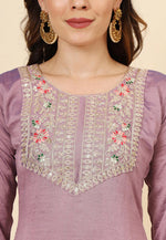 Load image into Gallery viewer, Lavender Silk Readymade Pakistani Suit
