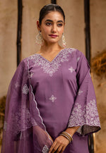 Load image into Gallery viewer, Lavender Silk Readymade Palazzo Suit
