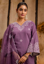 Load image into Gallery viewer, Lavender Silk Readymade Palazzo Suit

