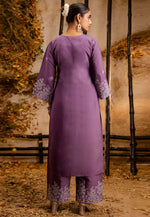 Load image into Gallery viewer, Lavender Silk Readymade Palazzo Suit
