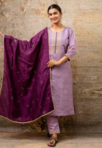 Load image into Gallery viewer, Lavender Silk Readymade Pant Style Suit

