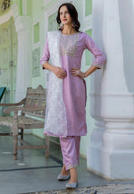 Load image into Gallery viewer, Lavender Silk Readymade Pant Style Suit
