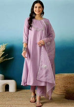 Load image into Gallery viewer, Lavender Silk Readymade Pant Style Suit
