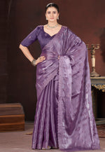 Load image into Gallery viewer, Lavender Silk Saree With Blouse
