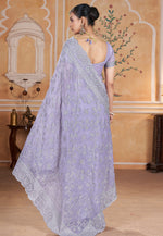 Load image into Gallery viewer, Lavender Silk Saree With Blouse

