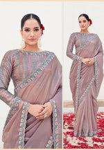 Load image into Gallery viewer, Lavender Silk Saree With Blouse
