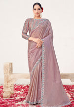 Load image into Gallery viewer, Lavender Silk Saree With Blouse
