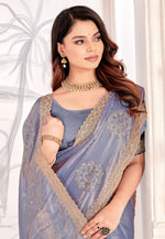 Load image into Gallery viewer, Lavender Silk Saree With Blouse
