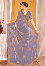 Load image into Gallery viewer, Lavender Silk Saree With Blouse
