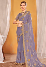 Load image into Gallery viewer, Lavender Silk Saree With Blouse
