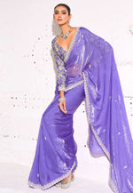 Load image into Gallery viewer, Lavender Silk Saree With Blouse
