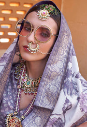 Lavender Silk Saree With Blouse
