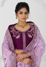 Load image into Gallery viewer, Lavender Silk Saree With Blouse
