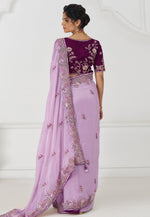 Load image into Gallery viewer, Lavender Silk Saree With Blouse
