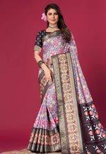 Load image into Gallery viewer, Lavender Silk Satin Patola Saree