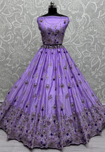 Load image into Gallery viewer, Lavender Silk Wedding Lehenga Choli
