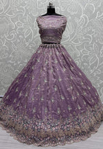 Load image into Gallery viewer, Lavender Silk Wedding Lehenga Choli
