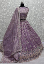 Load image into Gallery viewer, Lavender Silk Wedding Lehenga Choli
