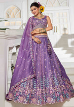 Load image into Gallery viewer, Lavender Tissue Lehenga Choli For Wedding
