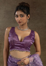 Lavender Tissue Saree With Blouse