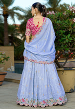 Load image into Gallery viewer, Lavender Viscose A Line Lehenga Choli
