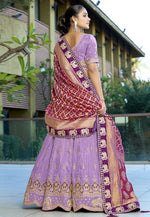 Load image into Gallery viewer, Lavender Viscose Circular Lehenga Choli
