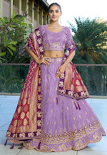 Load image into Gallery viewer, Lavender Viscose Circular Lehenga Choli
