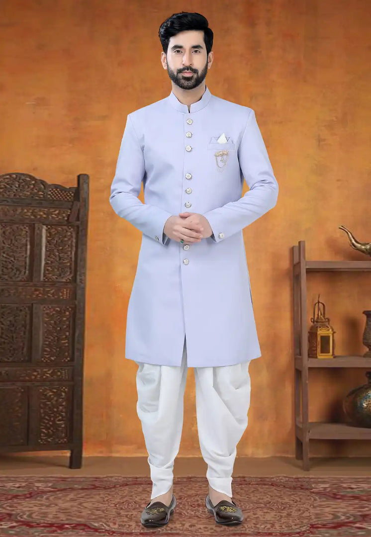 Lavender Viscose Indo Western Suit