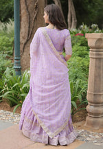 Load image into Gallery viewer, Lavender Viscose Jacquard Lehenga Choli

