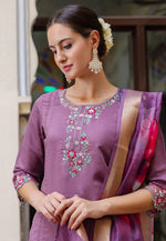 Load image into Gallery viewer, Lavender Viscose Readymade Pakistani Suit
