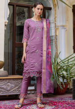 Load image into Gallery viewer, Lavender Viscose Readymade Pakistani Suit
