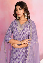 Load image into Gallery viewer, Lavender Viscose Readymade Pakistani Suit

