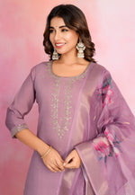 Load image into Gallery viewer, Lavender Viscose Readymade Pakistani Suit
