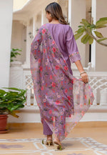 Load image into Gallery viewer, Lavender Viscose Readymade Pant Style Suit

