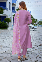 Load image into Gallery viewer, Lavender Viscose Readymade Pant Style Suit
