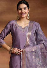 Load image into Gallery viewer, Lavender Viscose Readymade Pant Style Suit
