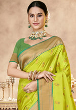 Load image into Gallery viewer, Light Green Art Silk Saree With Blouse
