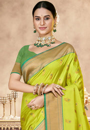 Light Green Art Silk Saree With Blouse