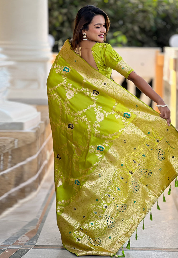 Light Green Banarasi Silk Saree