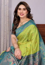 Load image into Gallery viewer, Light Green Banarasi Silk Saree
