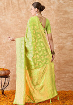 Load image into Gallery viewer, Light Green Banarasi Silk Saree With Blouse
