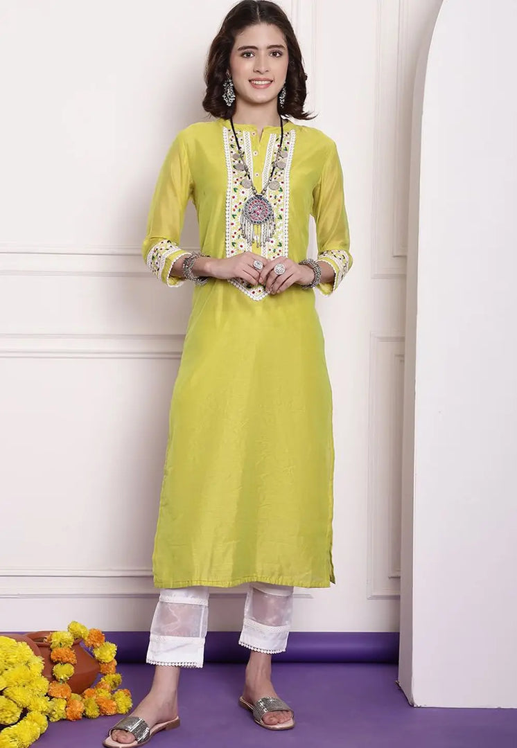 Light Green Chanderi Long Tunic