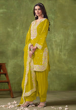 Load image into Gallery viewer, Light Green Chanderi Silk Punjabi Suit
