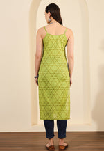 Load image into Gallery viewer, Light Green Cotton Long Kurti

