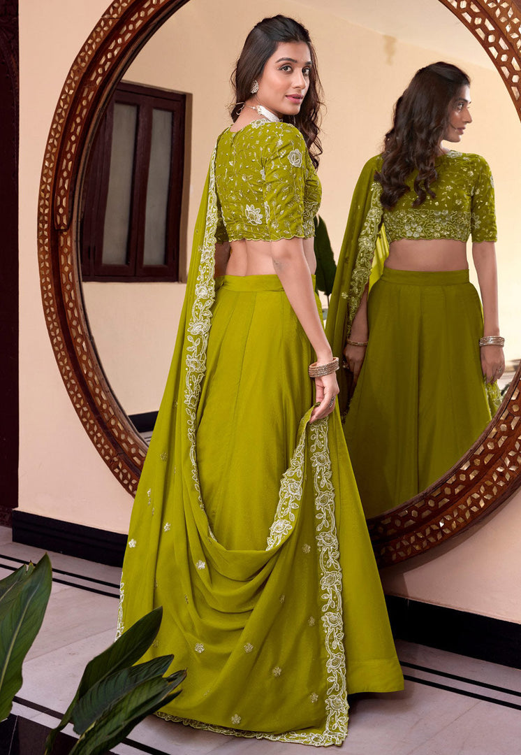 Light Green Georgette Lehenga Choli
