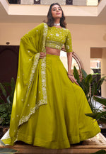 Load image into Gallery viewer, Light Green Georgette Lehenga Choli
