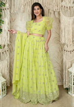 Load image into Gallery viewer, Light Green Georgette Lehenga Choli
