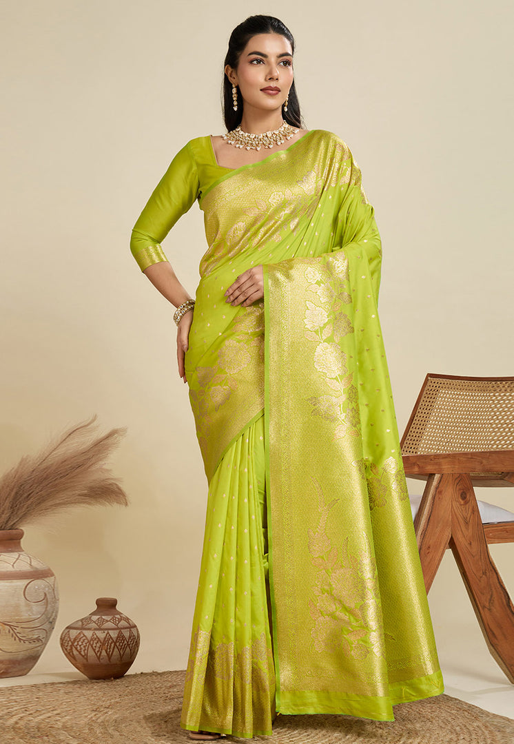Light Green Kanjivaram Silk Saree