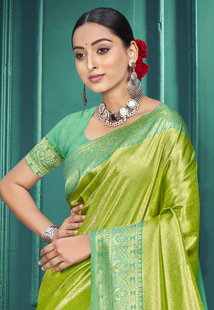 Light Green Kanjivaram Silk Saree
